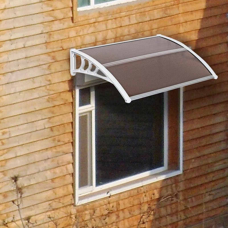 DIY 40"x 32" Window Canopy Awning Polycarbonate Front Door Patio Outdoor gallery