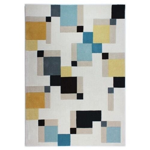 Geometric Abstract Design Hand Tufted New Zealand Wool Without Tariff & duty gallery