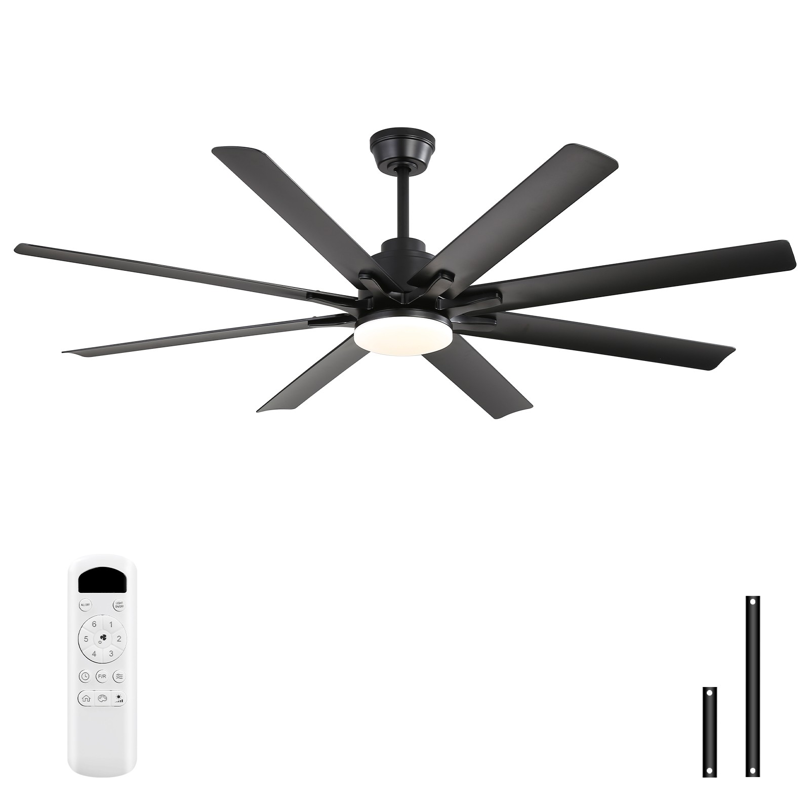 52'' Modern 8 Blade Ceiling Fan with Downrods for Home or Commercial Living Room gallery