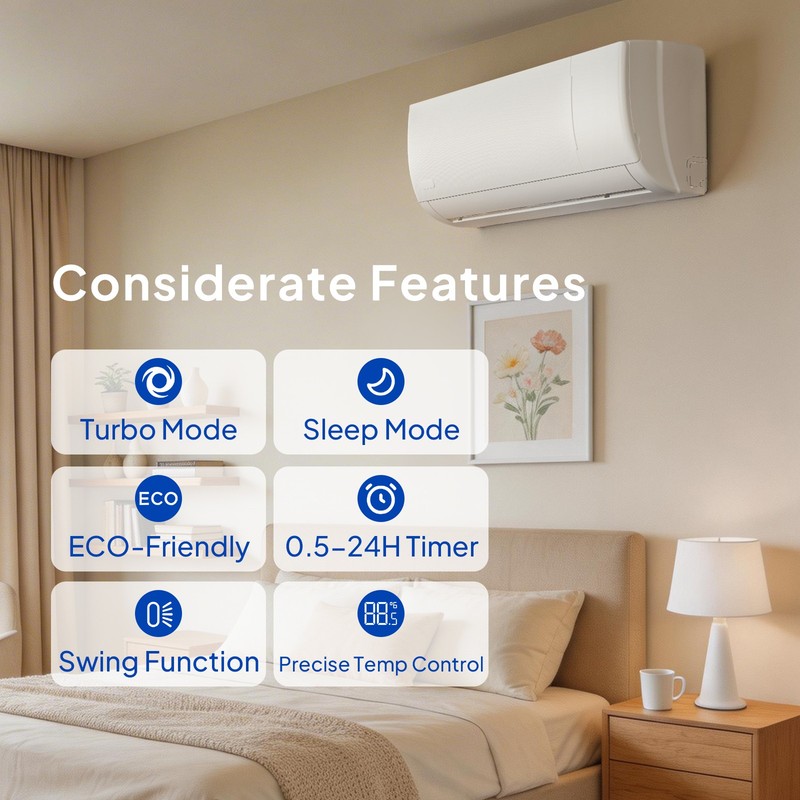 9000 BTU Air Conditioner Mini Split 19 SEER2 INVERTER AC Ductless Heat Pump 115V gallery