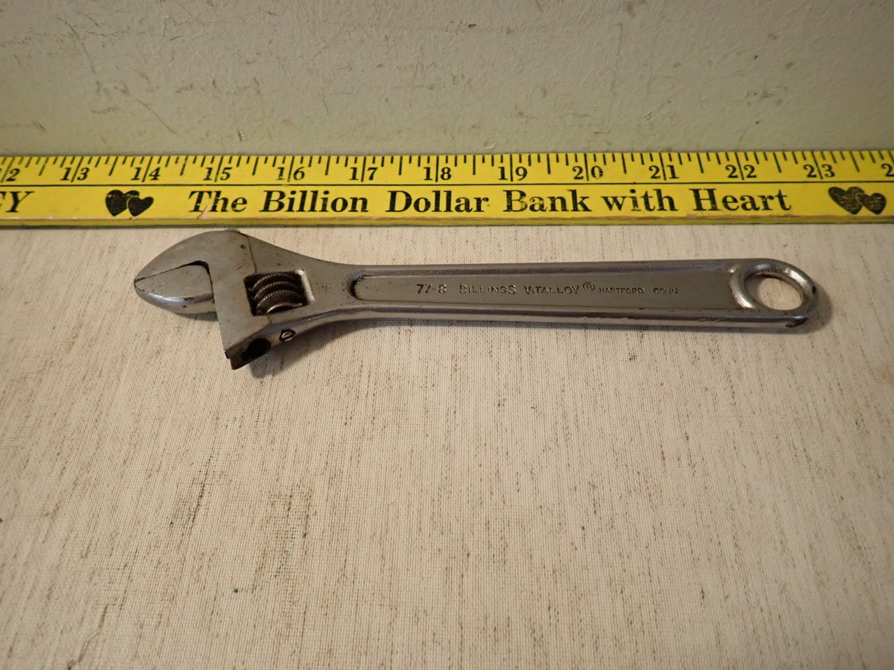 Vintage Billing Vitalloy 77-8 Adjustable 8" wrench made in USA gallery