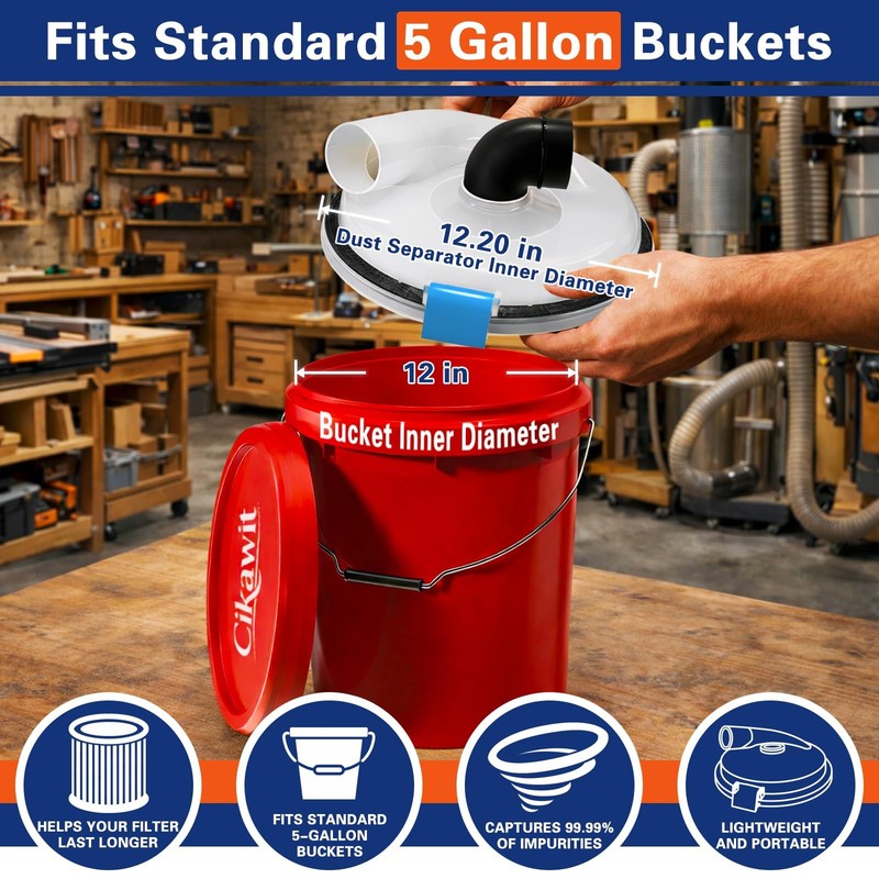 Dust Separator - High-Efficiency Cyclone Dust Separator, Low-Profile Dust Sep... gallery