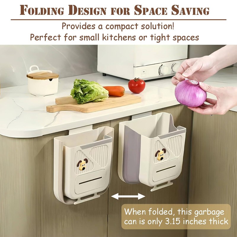 Hanging Trash Can for Kitchen Cabinet Door 2.64 Gallon Hanging Trash Can with... gallery