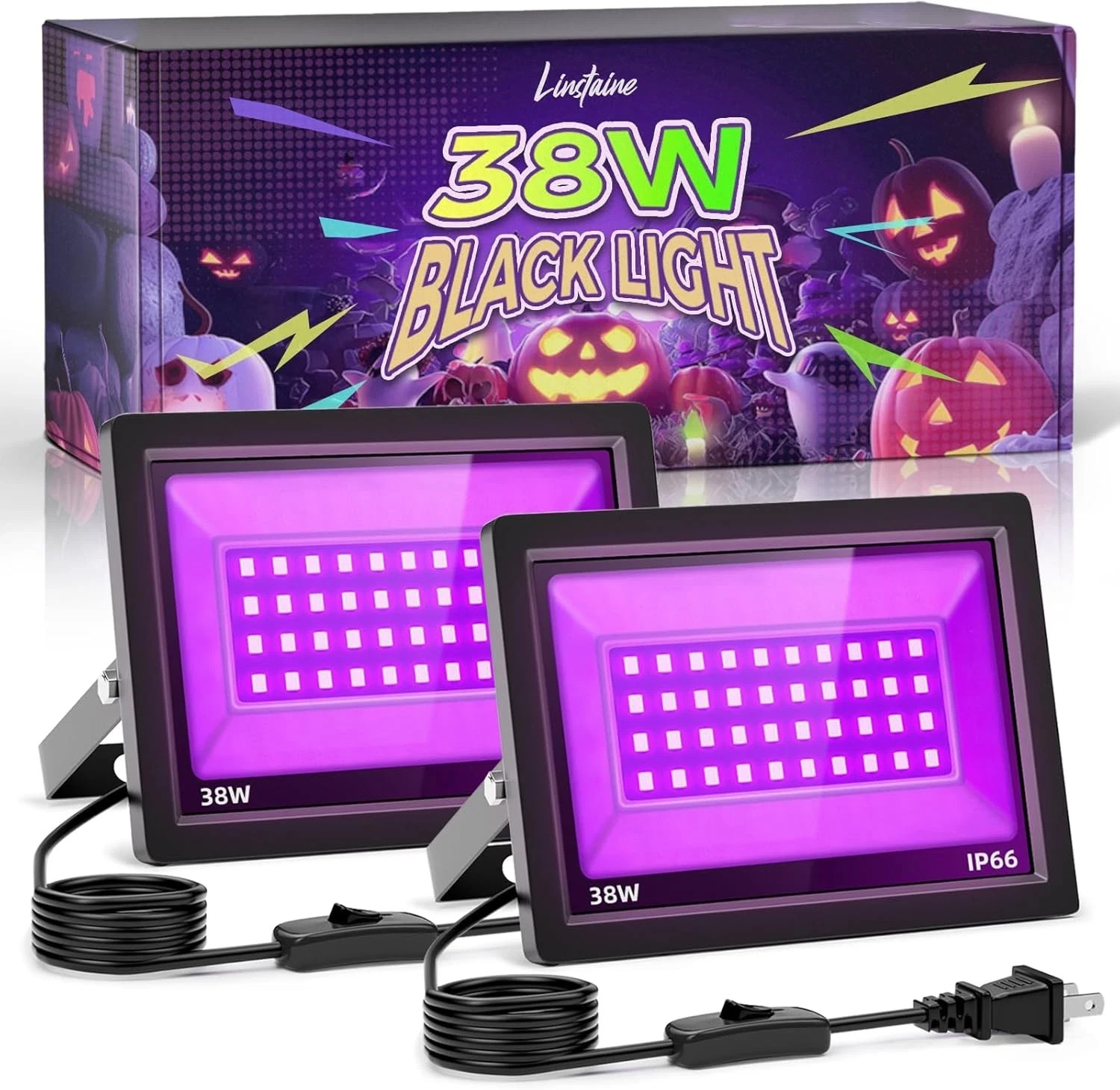 2 Pack 50W LED Black Light, Blacklight Flood Light for Glow Party IP66 Waterproo gallery