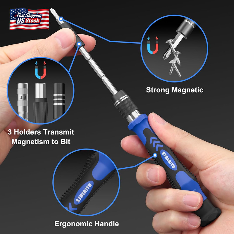 STREBITO Electronics Precision Screwdriver Sets 142-Piece with 120 Bits Magnetic gallery