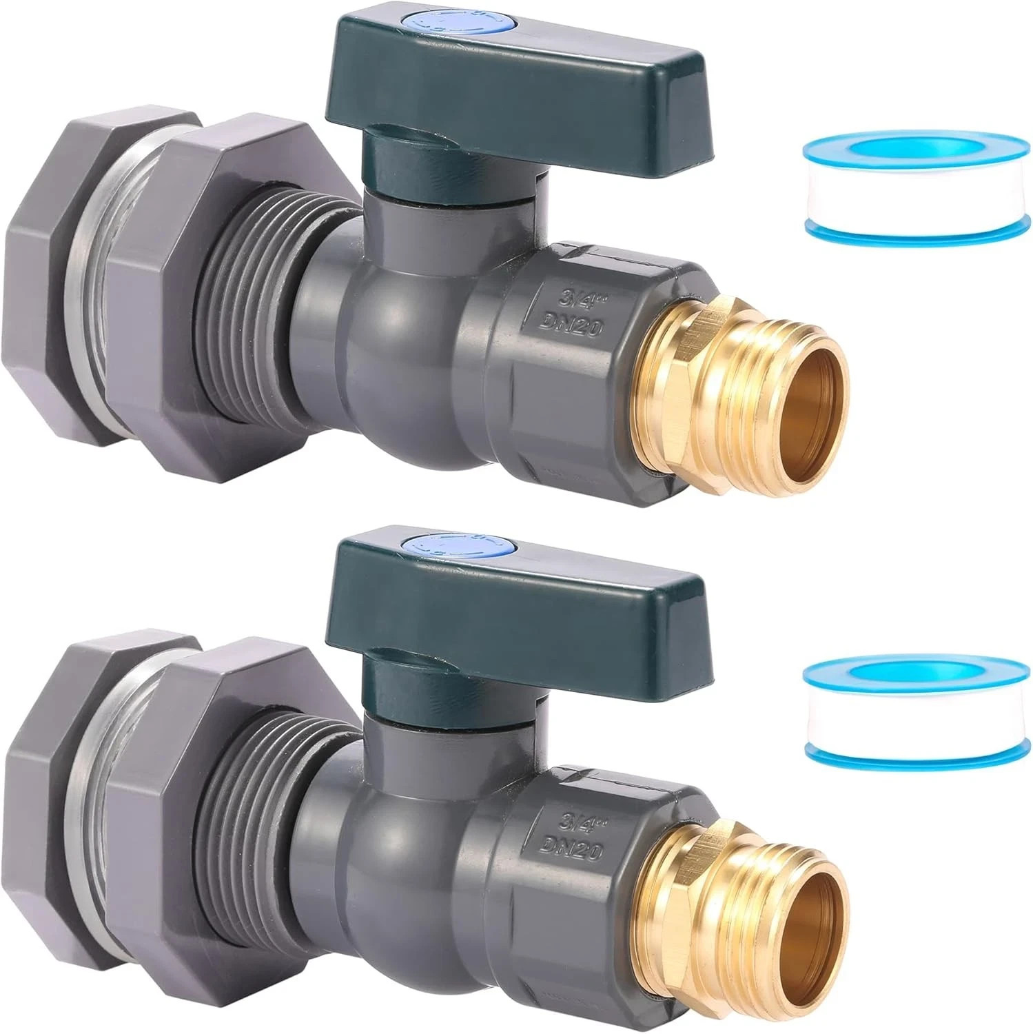 2 Set 3/4 Inch Rain Barrel Spigot Kit - BILAL Water Barrel PVC Garden Diverter K gallery