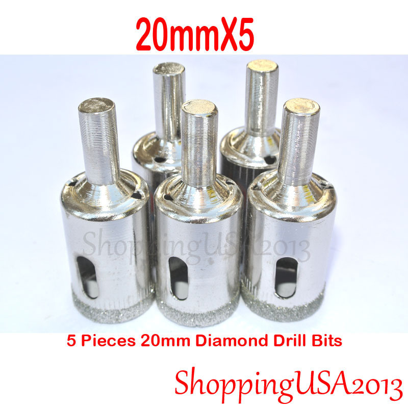 5X 20mm Diamond Drill Bits Set Hole Saw Cutter Tool Glass Marble Ceramic Granite gallery
