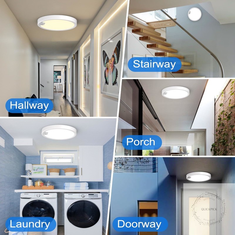 Motion Sensor Ceiling Light Wired, LED Flush Mount Ceiling Light Fixture 18W/ gallery