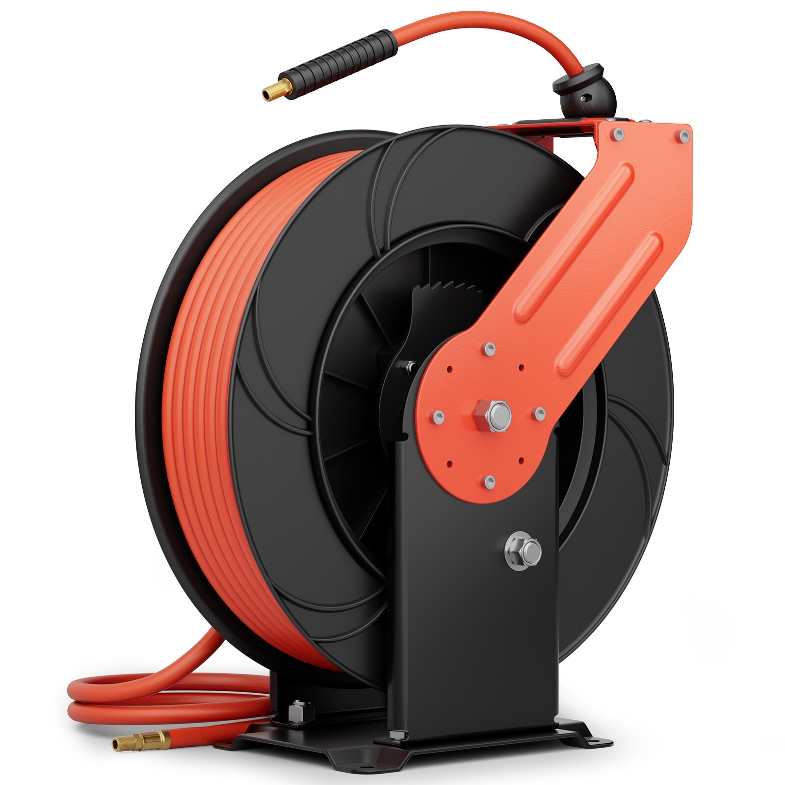 Retractable Power Pressure Washer Hose Reel 3/8" NPT, Max 300PSI Hot&Cold Water gallery
