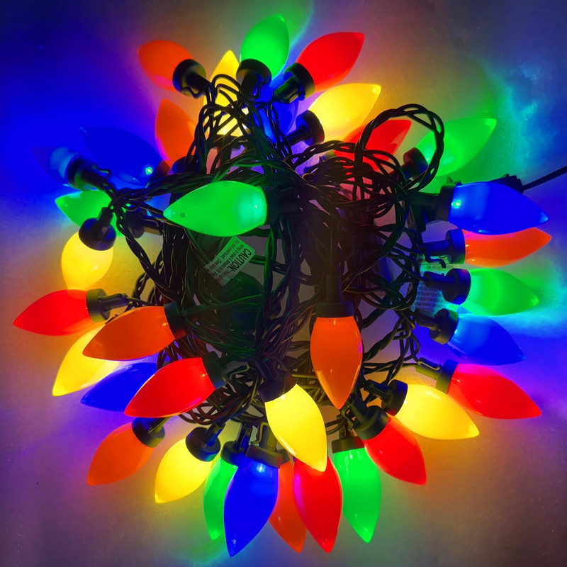Xmas Decorations, 25Ft Multicolor C9 LED Christmas Lights Outdoor Waterproof gallery