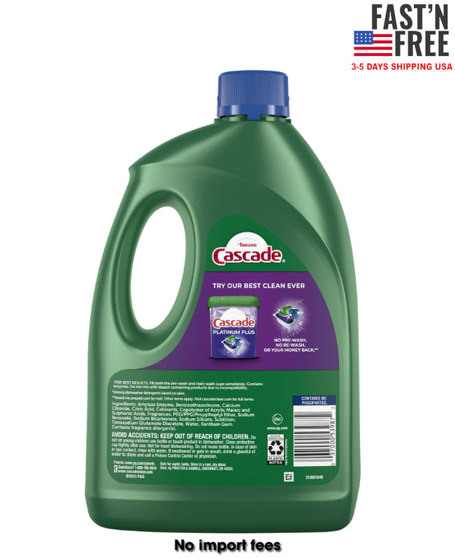 Cascade Complete Dishwasher Detergent Liquid Gel, Dish Detergent, 120 fl oz gallery