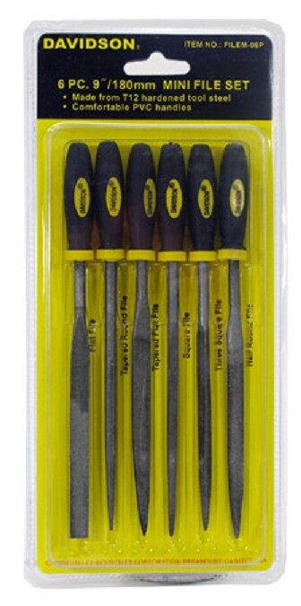 DAVIDSON 6pc T12 Hardened Steel Mini File Set Gunsmith Mechanics Jewelers gallery