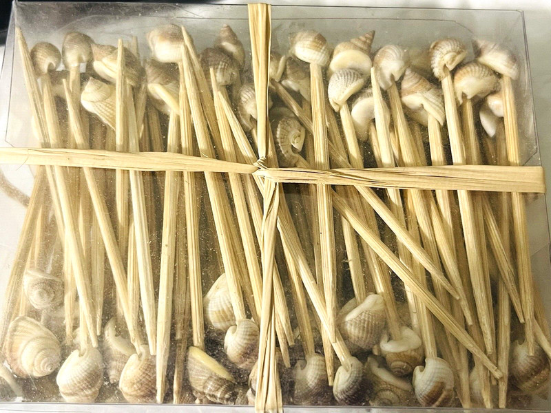 100 Seashell Decorative Toothpicks Hors D'oeuvres Beach Party White Or Brown gallery