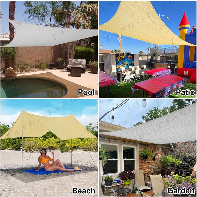 Sun Shade Sails Canopy Rectangle Awning Shelter Cover UV Blcok Yard Deck Outdoor gallery