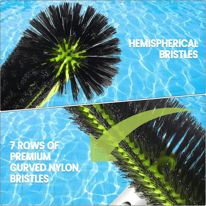 Swimming Pool Brush Head with round Ends,17.5" Heavy Duty Aluminum Back Head for gallery