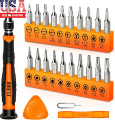 24Pcs Small Precision Screwdriver Set with Torx T5 T6 T8 T9, Y00, Star P5, Mini