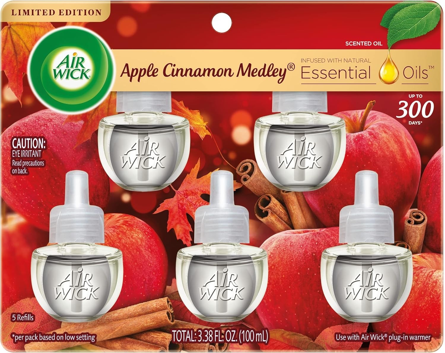 Air Wick Plug in Scented Oil Refill, Apple Cinnamon Medley, 5ct, Air Freshener, gallery