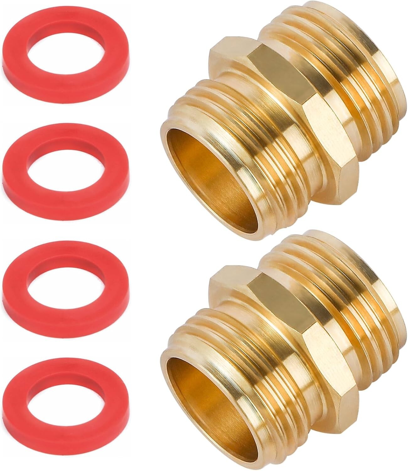 2 Pack 3/4 Inch Brass Garden Hose Adapter Male to Male Quick Connector gallery