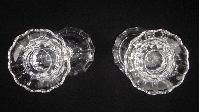 Clear Glass Dodecagon Column Candlesticks Taper Candle Holders 7" Elegant Decor gallery