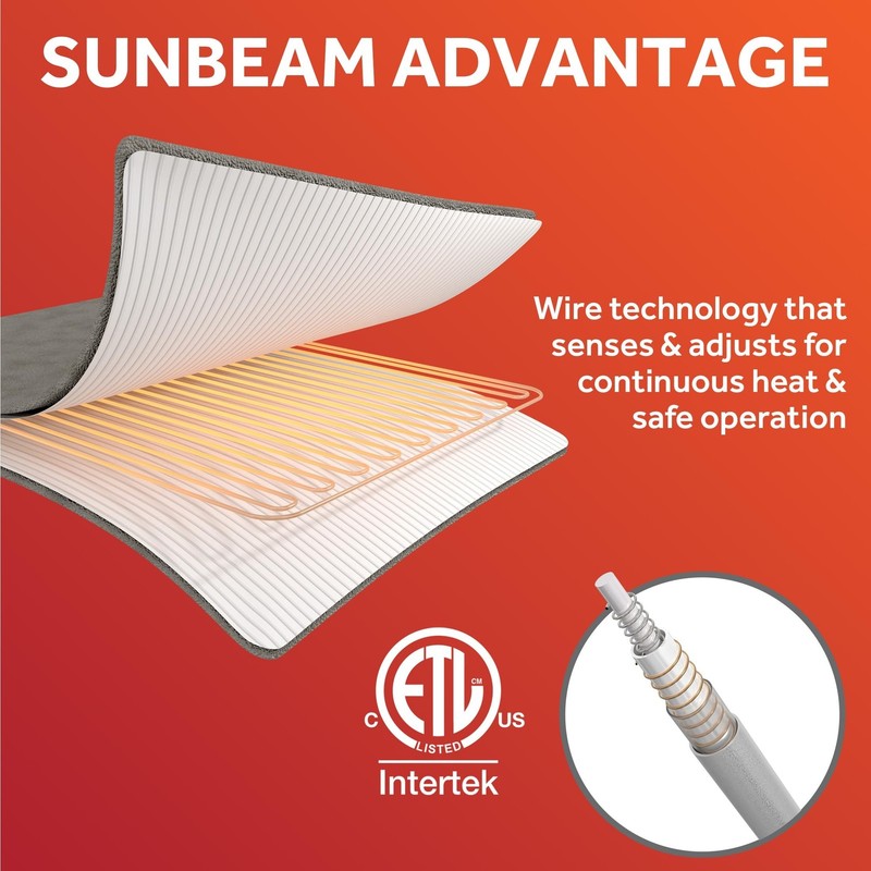 Sunbeam Polyester Wi-Fi Connected Mattress Pad, Electric Blanket, 10 Heat Set... gallery