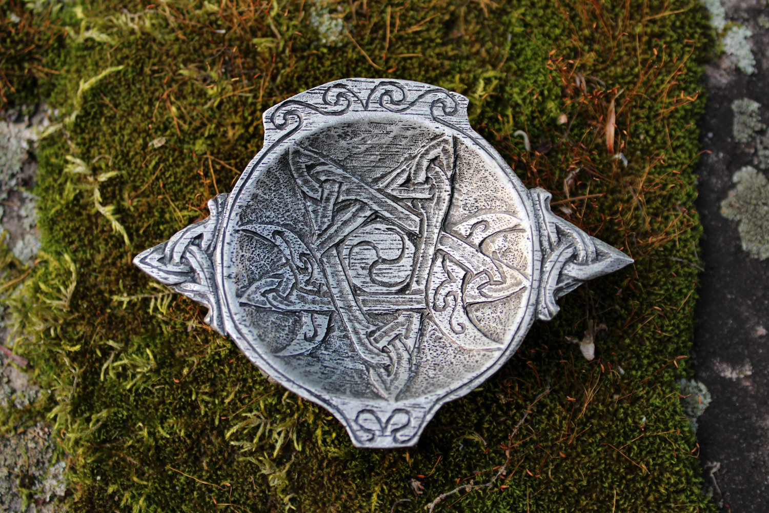 Pewter Moon Phase Offering Bowl - Wicca Pagan Altar Ritual Supplies Dryad Design gallery