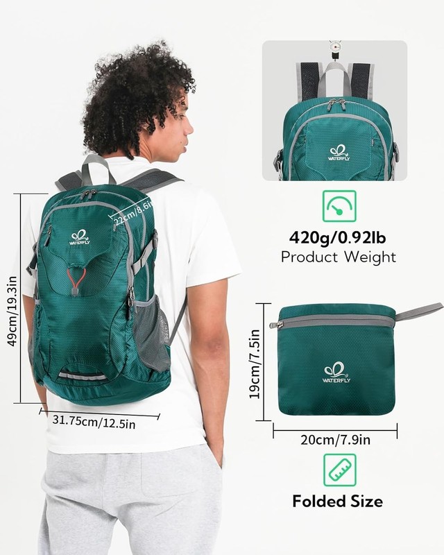 Compact 30L Foldable Backpack with Wet Pocket - Ideal for Camping & Hiking 4