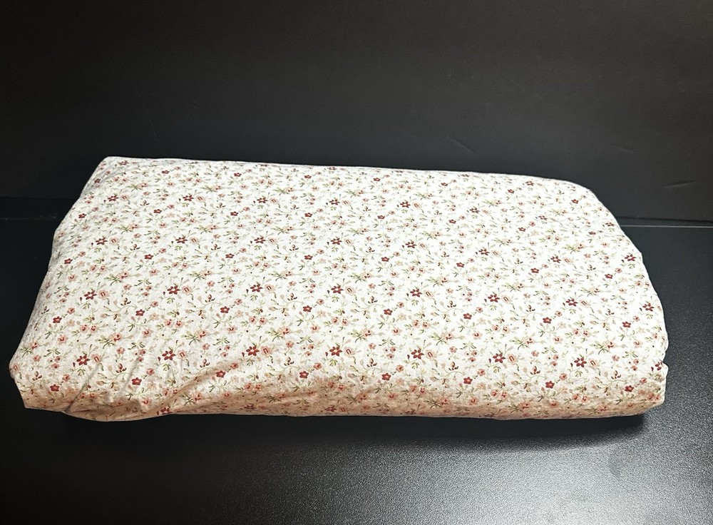Laura Ashley Full Flat Sheet Petite Fleur Pink Floral Cottage Farmhouse Chic