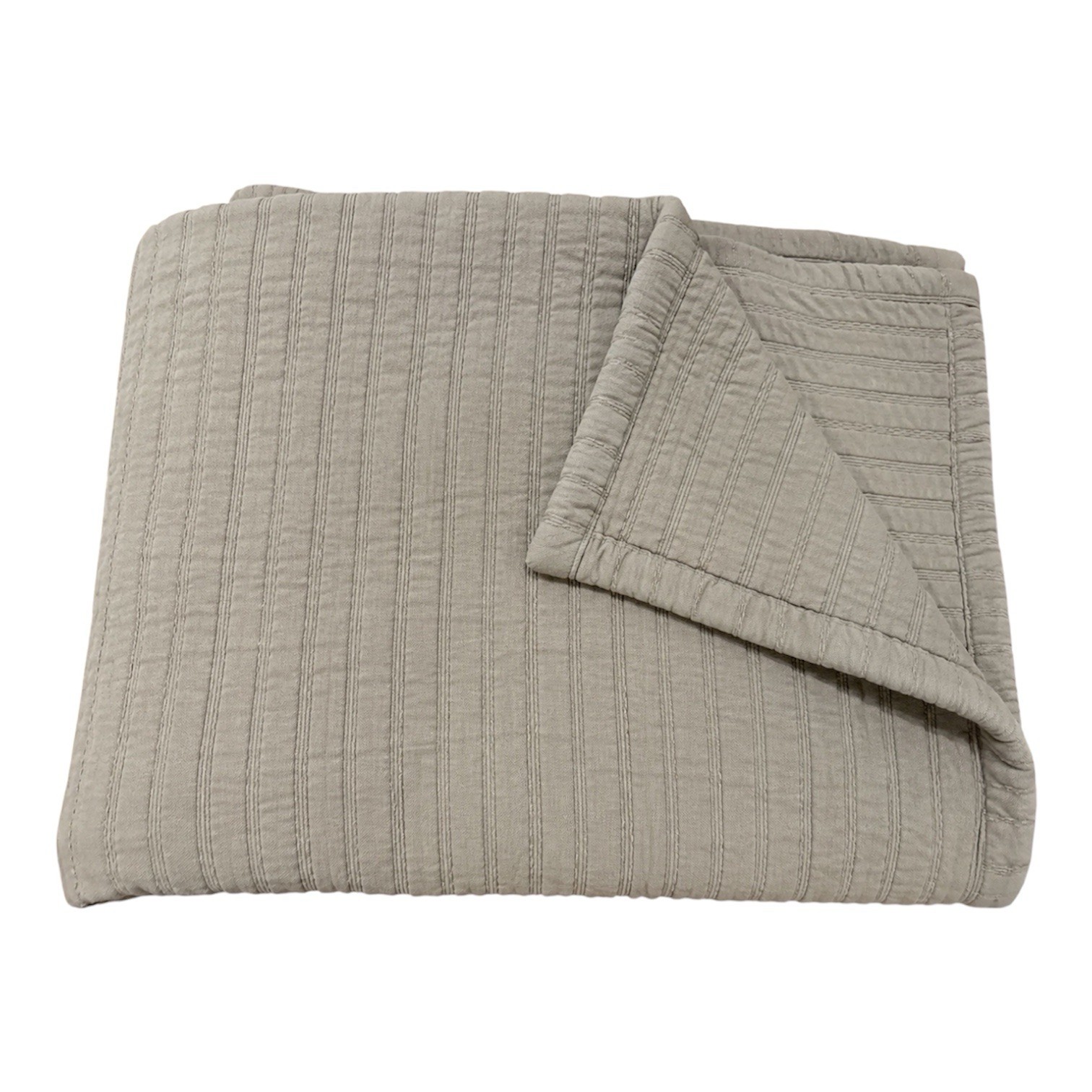 Brooklinen Organic Cotton Heavyweight Quilt Queen Olive Textured Coverlet GOTS gallery
