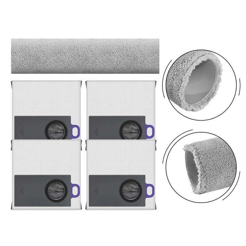 Microfiber Mop Cloth Kit for NARWAL Flow 2 Robot Vacuum and Mop - Grey 1/5 pcs gallery