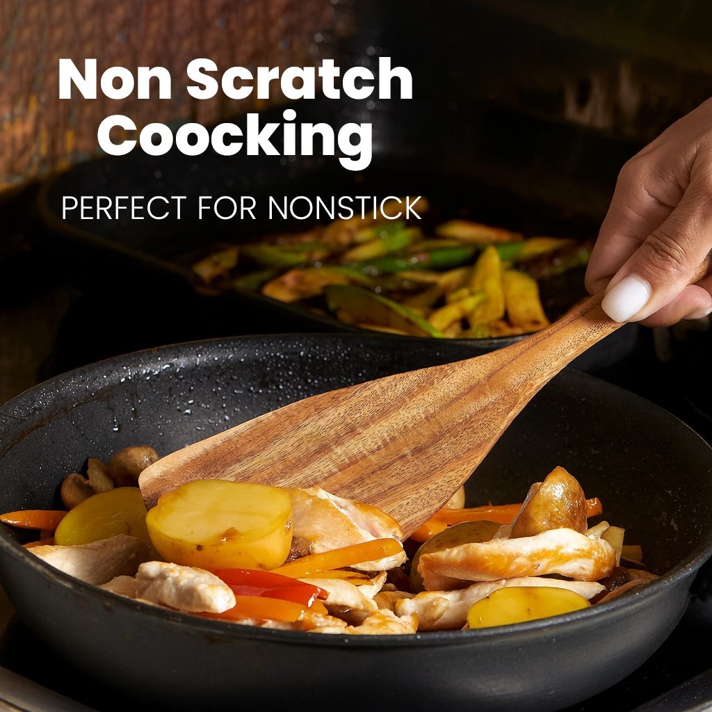 10-Piece Teak Wood Cooking Utensils Set - Sturdy, Lightweight & Heat-Resistant gallery
