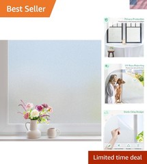 Translucent Privacy Window Film – Non-Adhesive, UV Blocking, 17.5”x78.7”