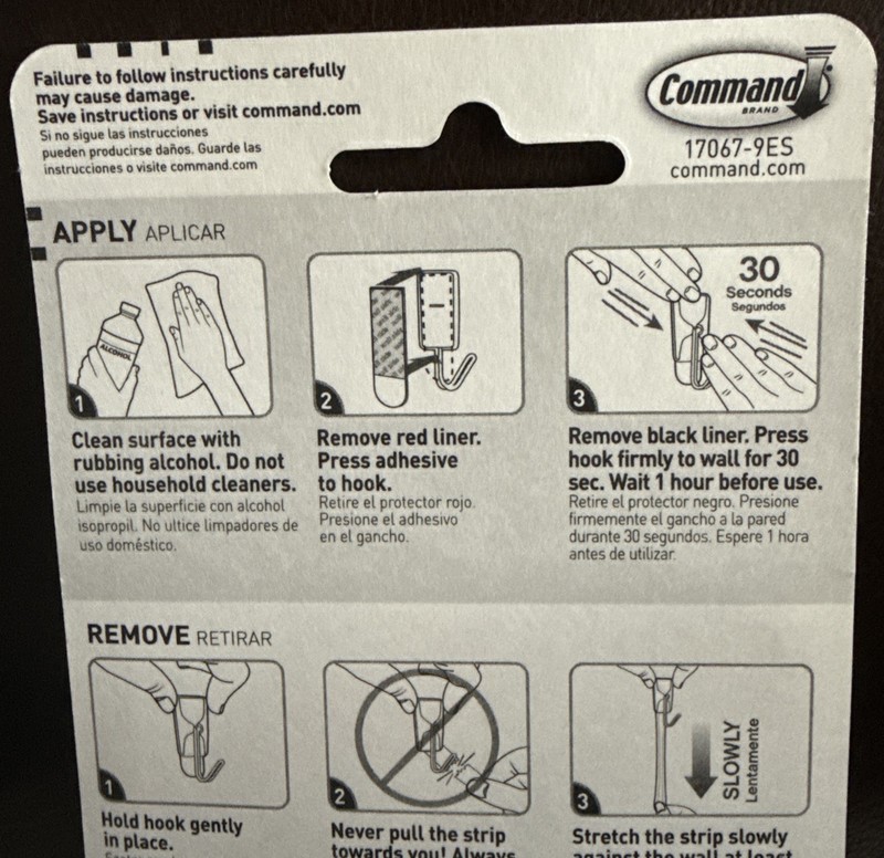 3M Command 9 Small Wire Hooks 12 Adhesive Strips Wall Hanger VALUE PACK 17067 gallery