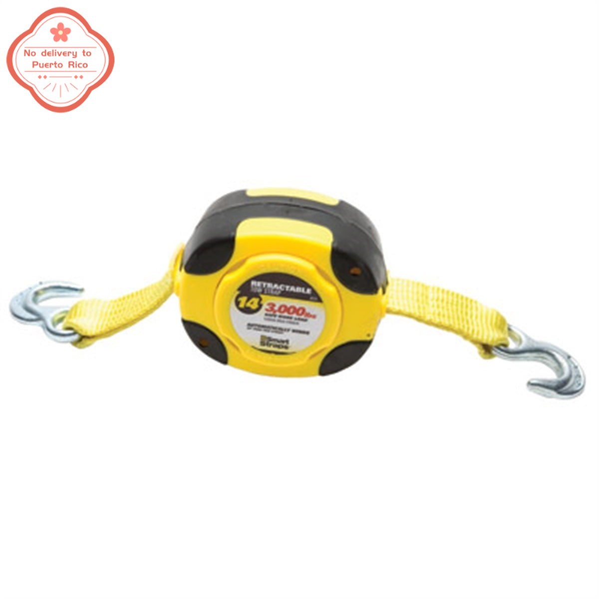 Retractable Tow Strap–14ft, 9000lb Capacity, with Hooks, Commercial Duty, 1 Pack gallery