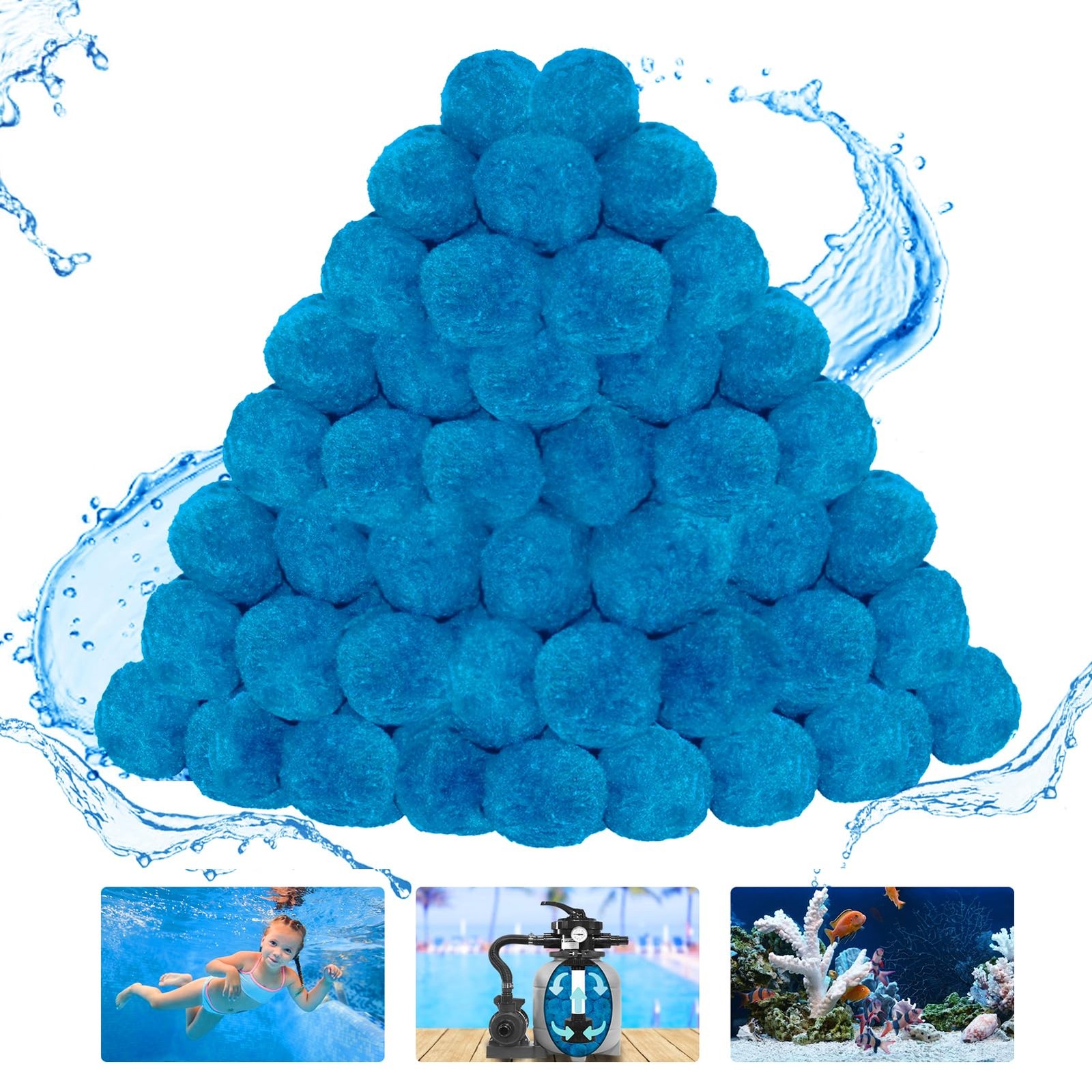 4 lbs Pool Filter Balls, New Upgrade Efficient Swimming Pool Filter Sand Alte... gallery