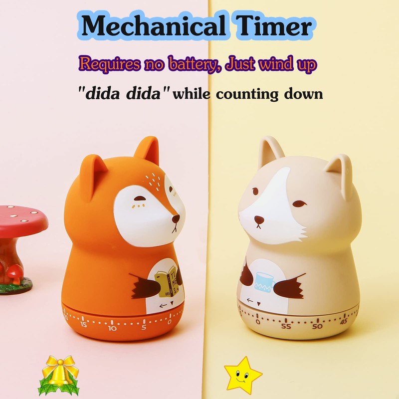 Mechanical Kitchen Timer, Cute Animal Wind Up 60 Minutes Manual Countdown for... gallery