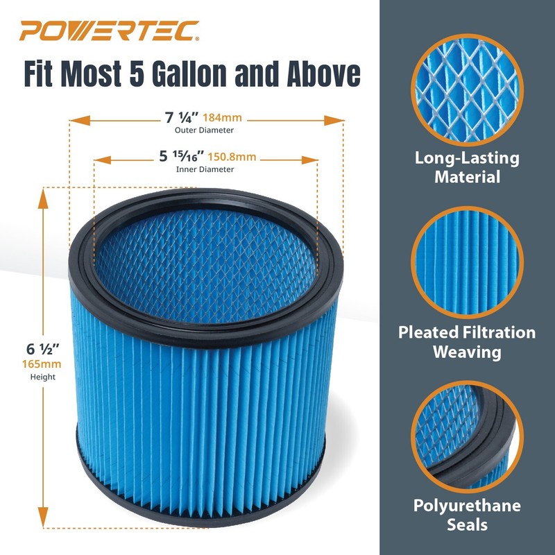 POWERTEC High Efficiency Filter Replacement for 90350/90304/90344 (75082) gallery