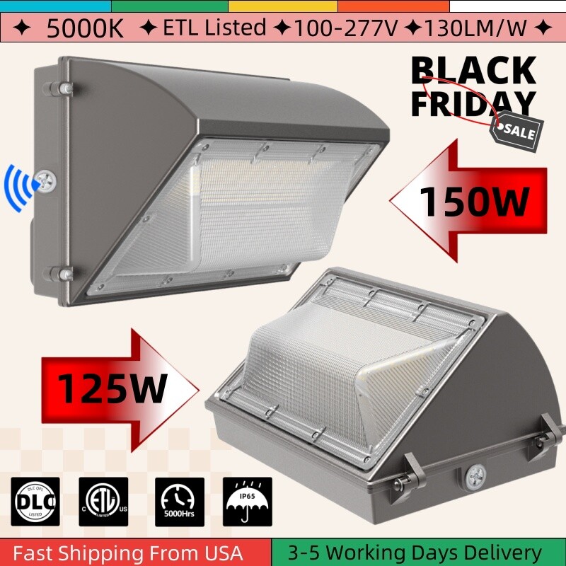 Wall Packs LED Lights with Photocell Outdoor LED Commercial,150W 125W Flood Lamp gallery
