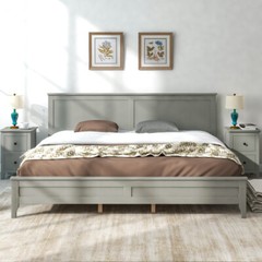 Solid Wood Platform Bed Frames with Headboard & Footboard Full/Queen/King Size