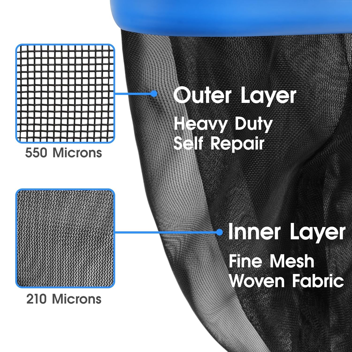 Pool Leaf Rake Net 17.5" Heavy Duty Deep Skimmer for Swimming Pool Cleaning gallery
