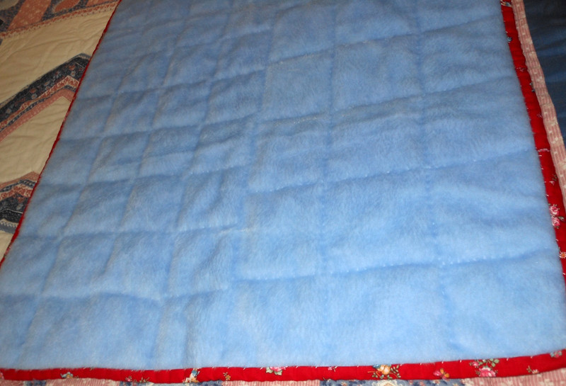 Handmade Quilt Patchwork Reversible Throw Lap Blanket 44” x 25” Fleece Back gallery