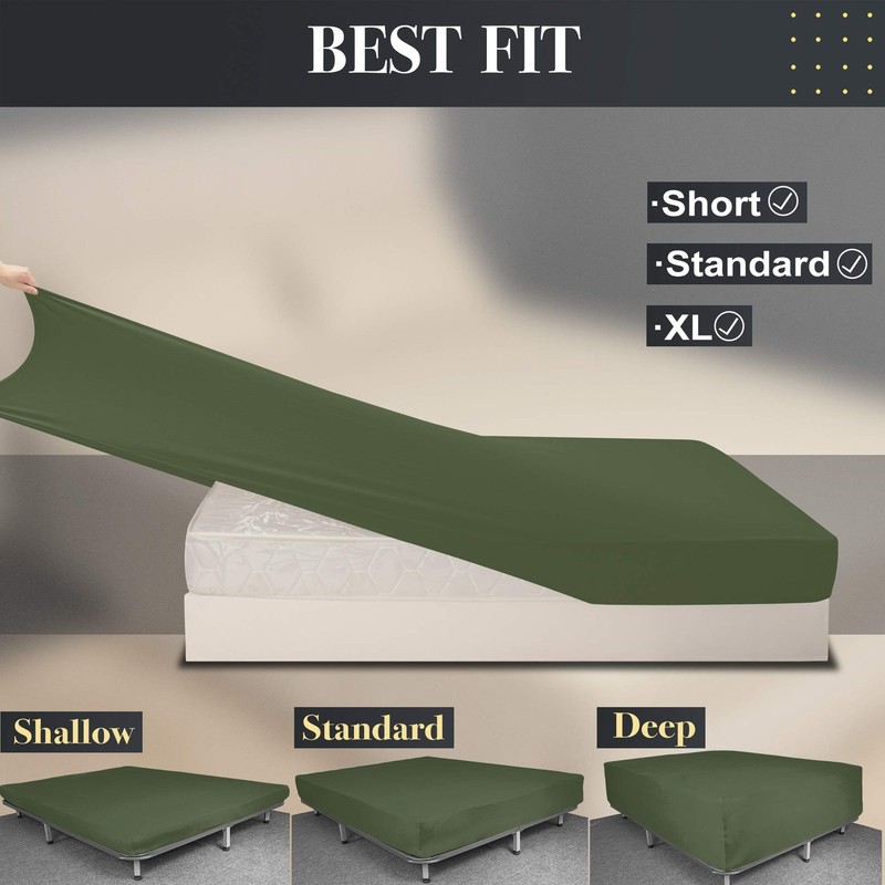 Soft Stretch King Size Fitted Sheet Only - Jersey Knit & Cozy T-Shirt Like, 4... gallery