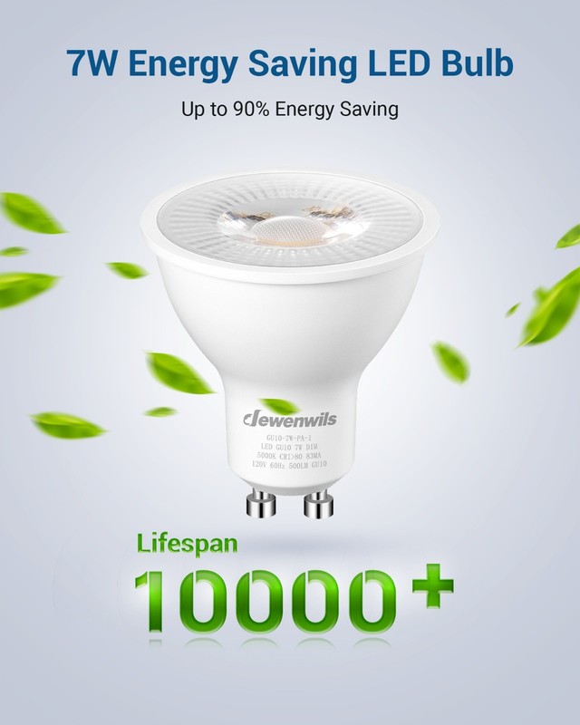 DEWENWILS Dimmable GU10 LED Light Bulb 8-Pack, 7W Equivalent 50W, 5000K Daylight gallery