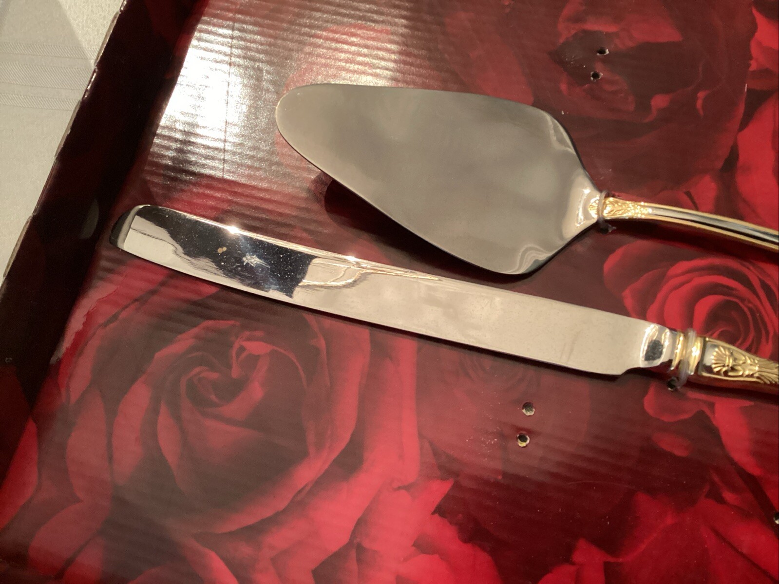 Royal Albert OLD COUNTRY ROSES 2 Pc Cake Serving Set 18/10 Unused Flatware China gallery
