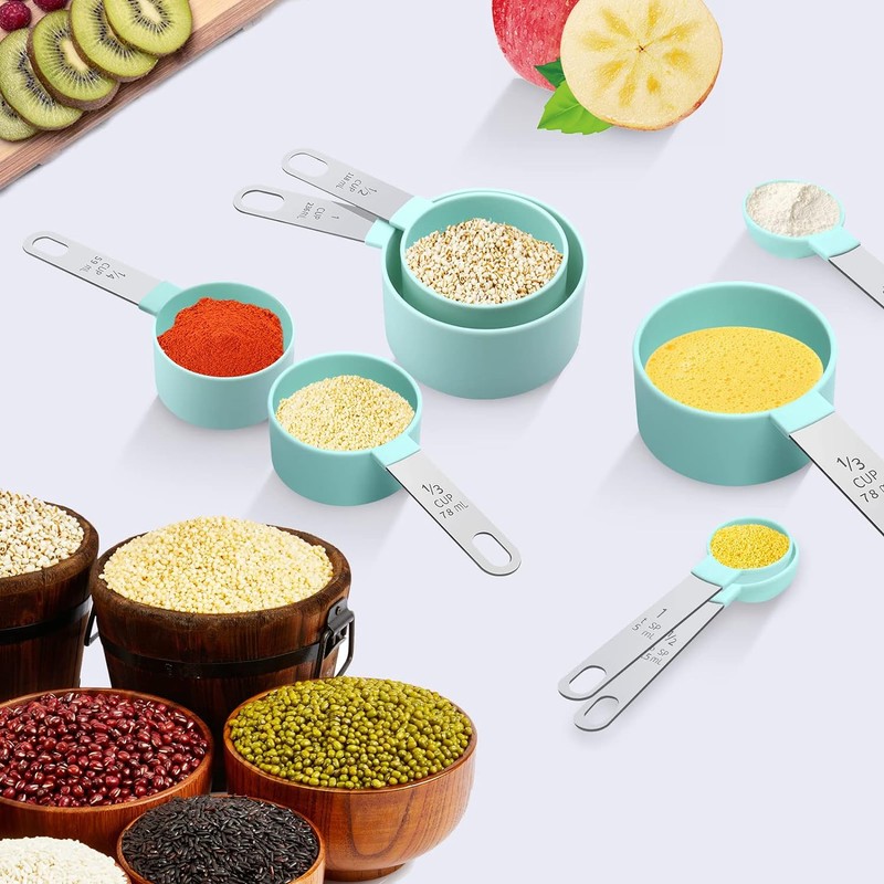 Measuring Cups Set Spoons Set, Nesting Measure 1 Cup, Mint Green gallery