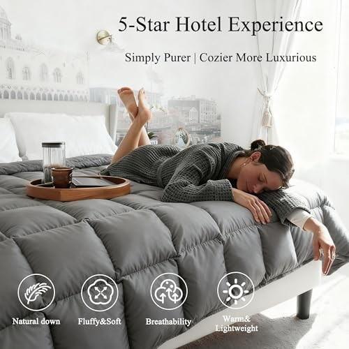 Down Feather Fiber Comforter King King (U.S. Standard) Grey Lightweight gallery