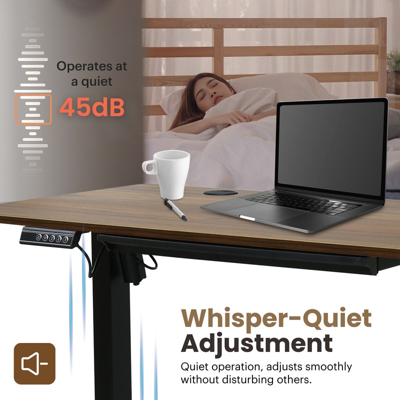 47 x 24 Inch Adjustable Height Standing Desk Computer Office Table Drawer Brown gallery