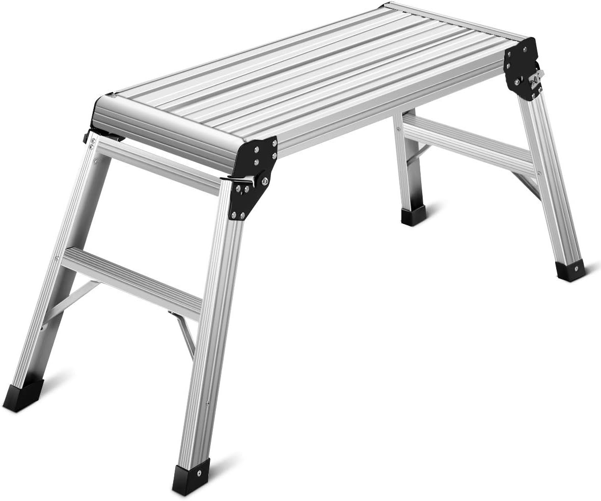 Giantex Work Platform Aluminum Step Ladder Drywall Safe CE Approved of Capacity gallery