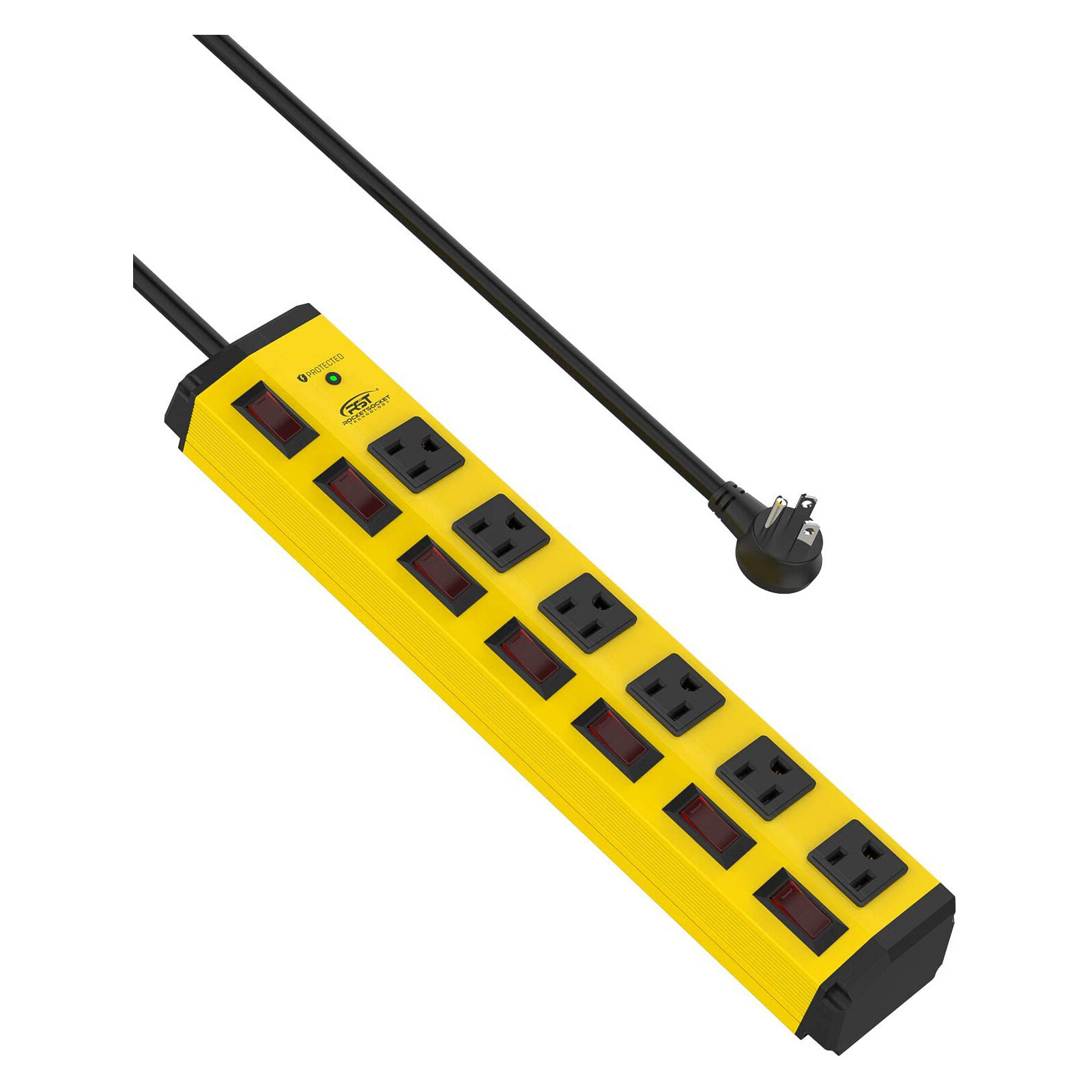 6-Outlets 1200J Power Strip Surge Protector, Flat Plug 6ft Extension Power Cord gallery