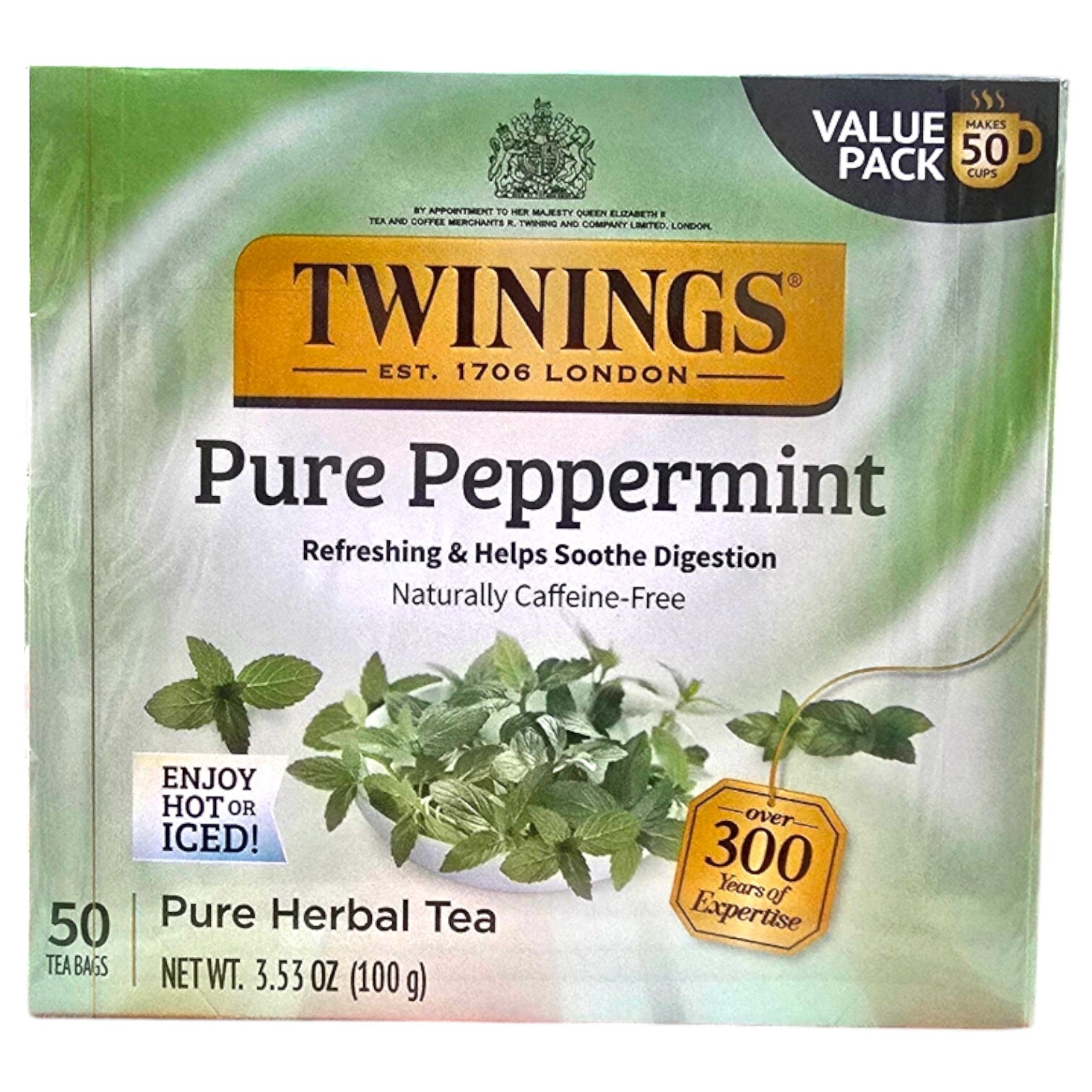 Herbal Tea, Pure Peppermint, Caffeine Free, 50 Tea Bags 3.53 oz TWININGS gallery