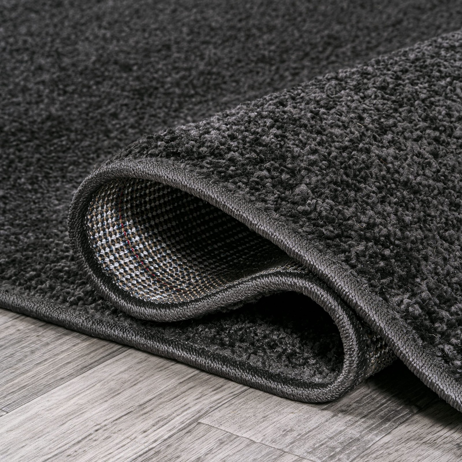 Jonathan Y Haze Solid Low-Pile Black Runner Rug 2X14 gallery